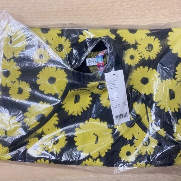 Urban Outfitters | Charlie Mockneck Sweater Dress New Medium Floral Black Yellow - Picture 8 of 9